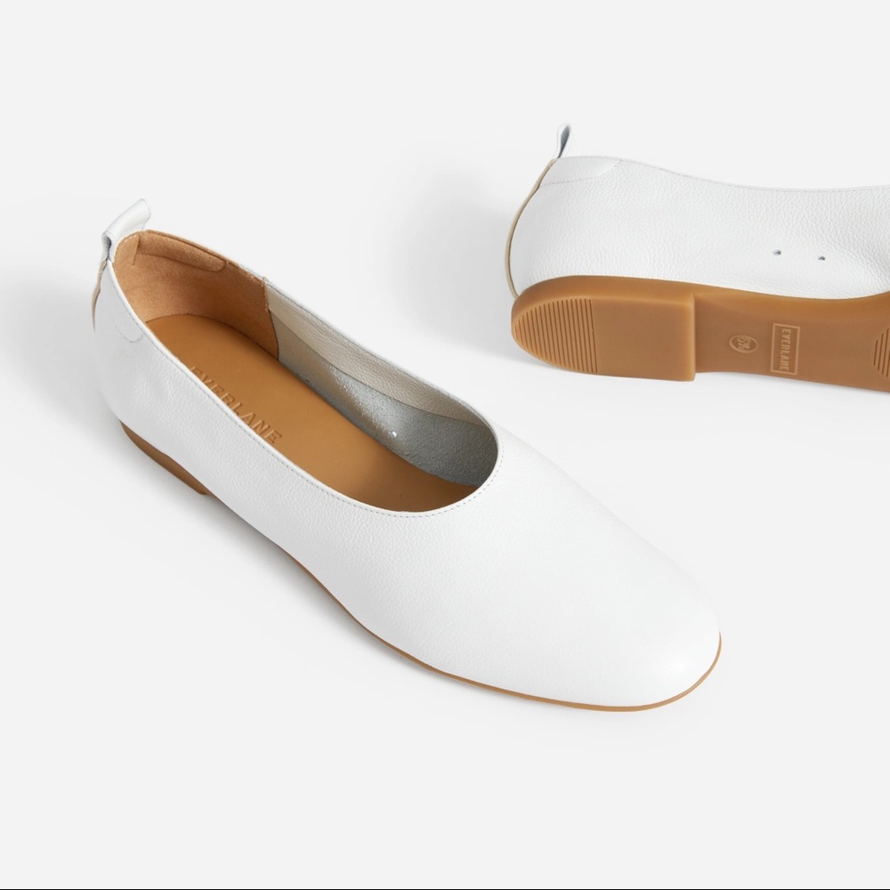 NWOB Everlane The Day Glove White Italian Leather Flats 9.5